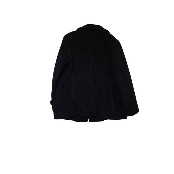 L.L. Bean Womens Black Wool Blend Double-Breasted‎ Peacoat Quilted Winter Jacket - Picture 6 of 7